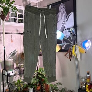 Aerie‎ Olive Green Cargo Jogger Pants Drawstring Casual Comfy Athleisure
